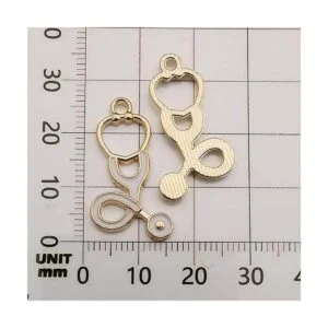 32 dijes chapados en oro para enfermera estetoscopio_6