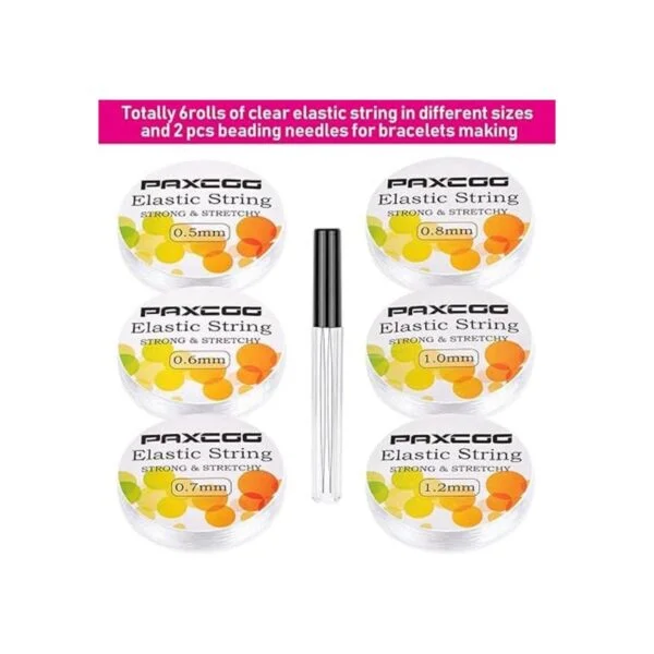 Cordón elástico para hacer joyas Paxcoo 6 rollos de