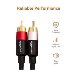 Cable de subwoofer estéreo de audio RCA de 2 machos a 2_6