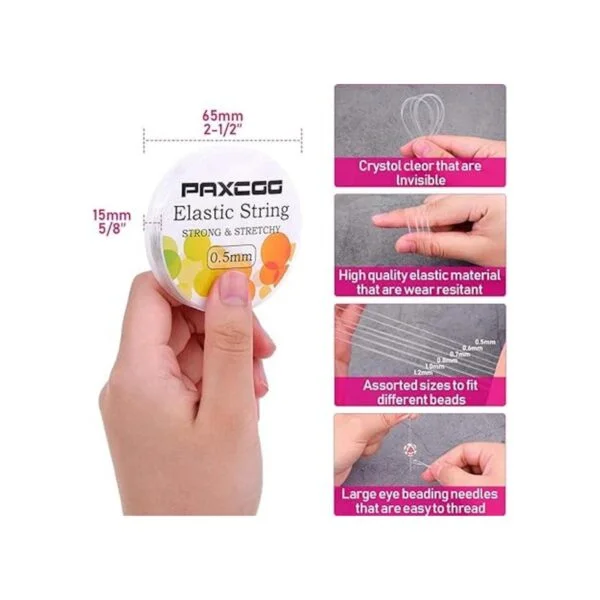 Cordón elástico para hacer joyas Paxcoo 6 rollos de