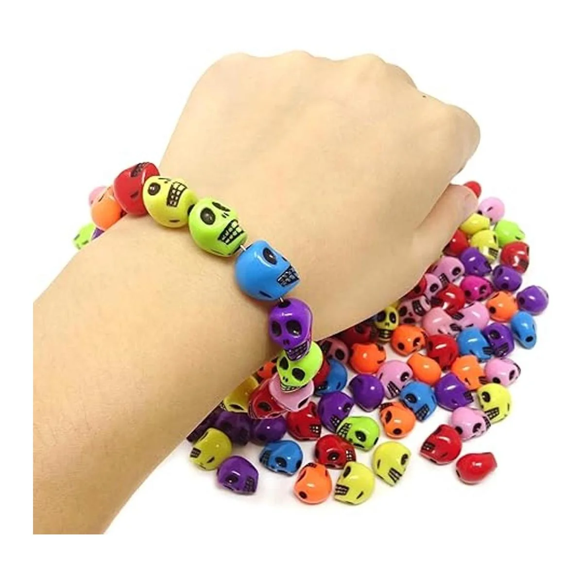 Honbay 200 cuentas de cráneo de acrílico de color mezclado