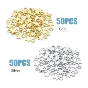100 colgantes de aleación con forma de estrella para