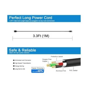 Cable cargador USB C para nueva Fire HD 8 HD 10 9 10_4