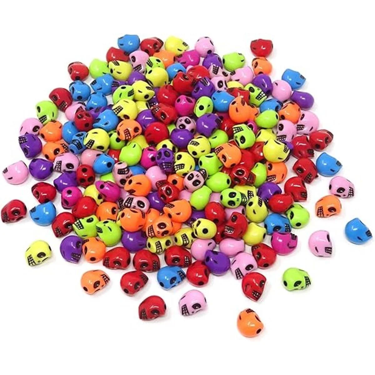 Honbay 200 cuentas de cráneo de acrílico de color mezclado