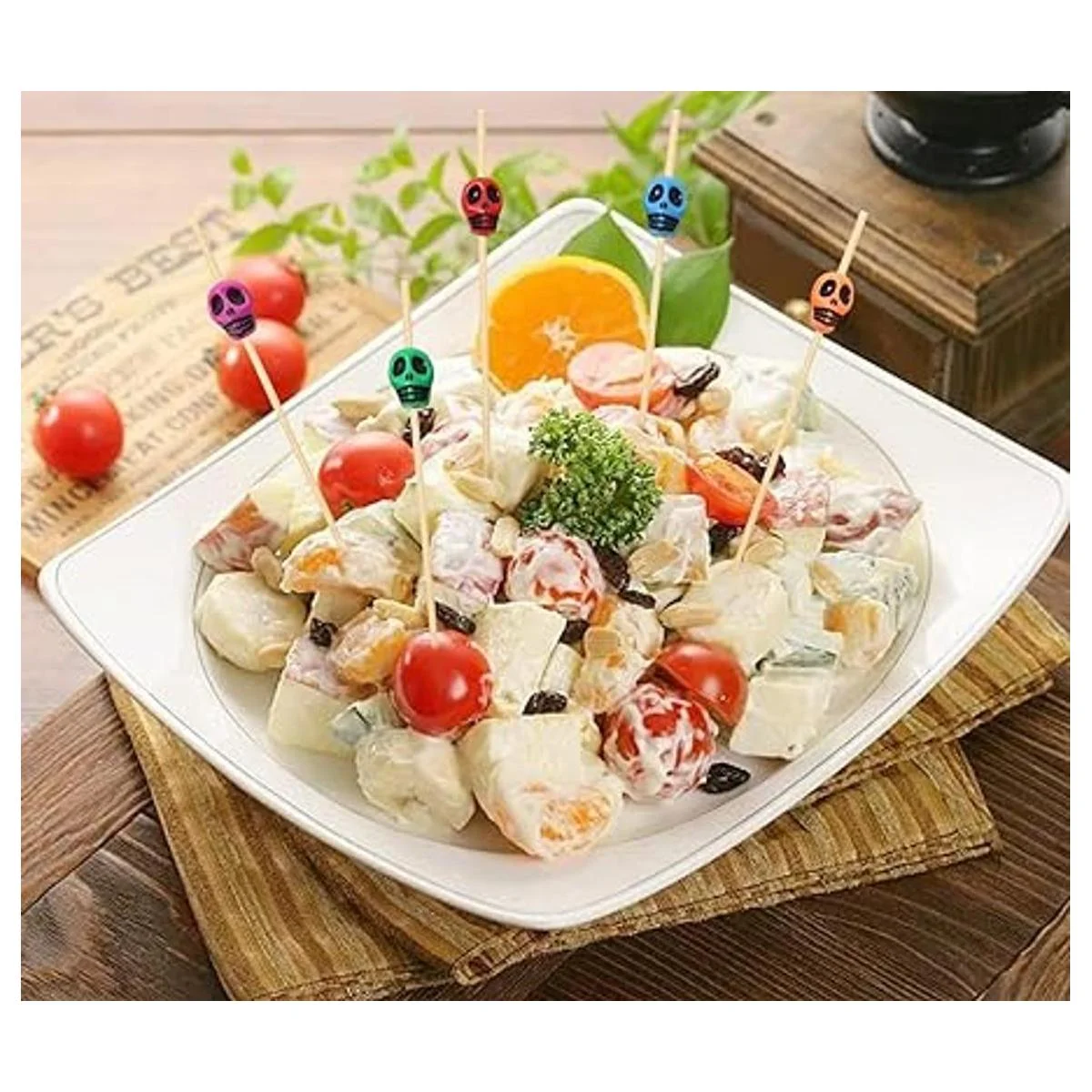 Honbay 200 cuentas de cráneo de acrílico de color mezclado