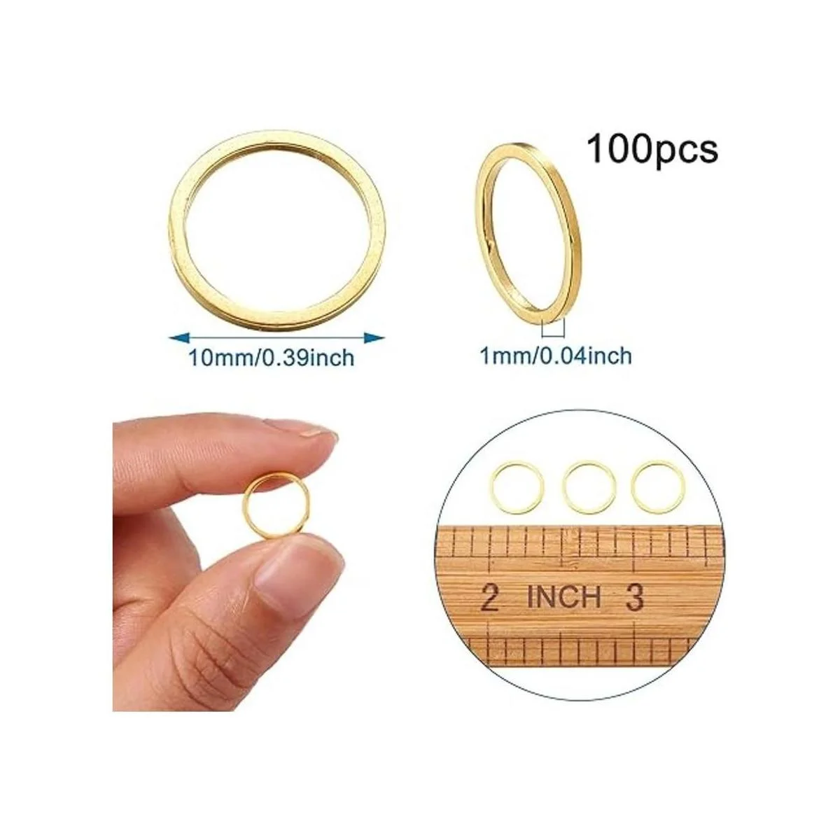 Craftdady Anillos de eslabones redondos de metal para