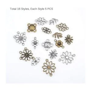 PH PandaHall 80 dijes de conector de flores 8 estilos de_4