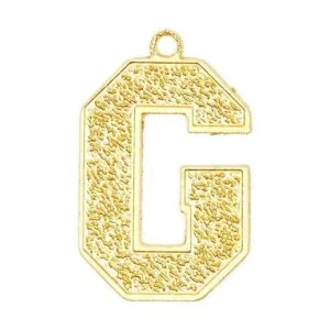 Colgante de letras doradas para hacer joyas y