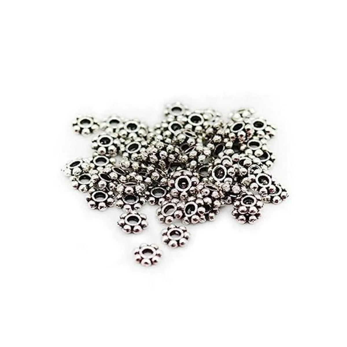 gbstore 500 pcs plata tibetana Daisy espaciador metal_1