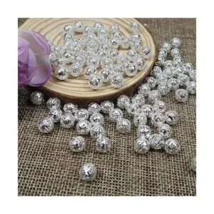 TOAOB 100 cuentas de bolas huecas de filigrana de 0.315 in