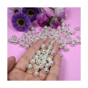 TOAOB 100 cuentas de bolas huecas de filigrana de 0.315 in