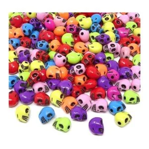 Honbay 200 cuentas de cráneo de acrílico de color mezclado