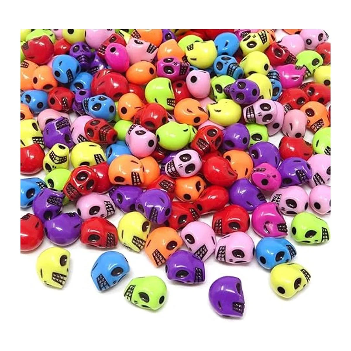 Honbay 200 cuentas de cráneo de acrílico de color mezclado
