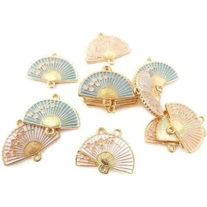 Honbay Abalorio plegable de doble agujero esmaltado para_2