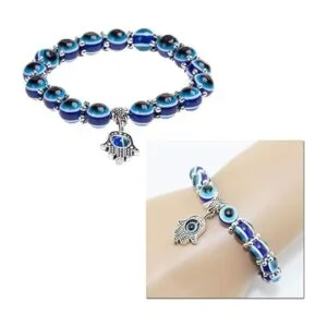 JIALEEY 30 cuentas de plata antigua Hamsa con diseño de_6