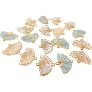 Honbay Abalorio plegable de doble agujero esmaltado para_5