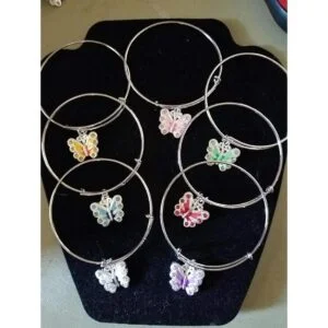 Honbay 14 piezas esmalte mariposa colgante con cristal_5