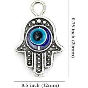 JIALEEY 30 cuentas de plata antigua Hamsa con diseño de_2
