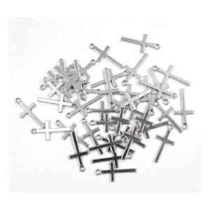 Royee 40 colgantes de cruz de plata envejecida vintage_2