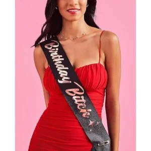 xo Fetti Banda de cumpleaños para mujer purpurina