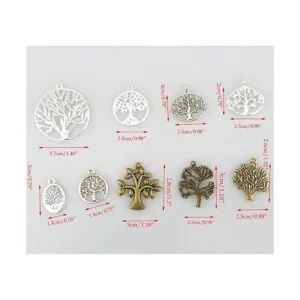 yueton Juego de 45 colgantes de aleación con árbol de la_3