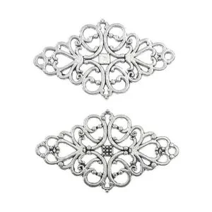 AKOAK 40 unidspaquete de plata antigua filigrana hueco_3