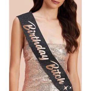 xo Fetti Banda de cumpleaños para mujer purpurina