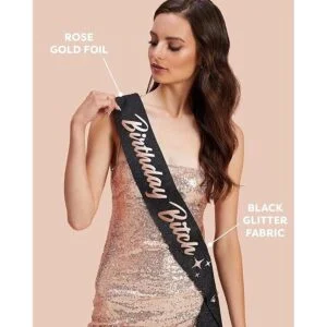 xo Fetti Banda de cumpleaños para mujer purpurina