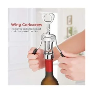 Ipow Abridor sacacorchos de alas de acero inoxidable para_5