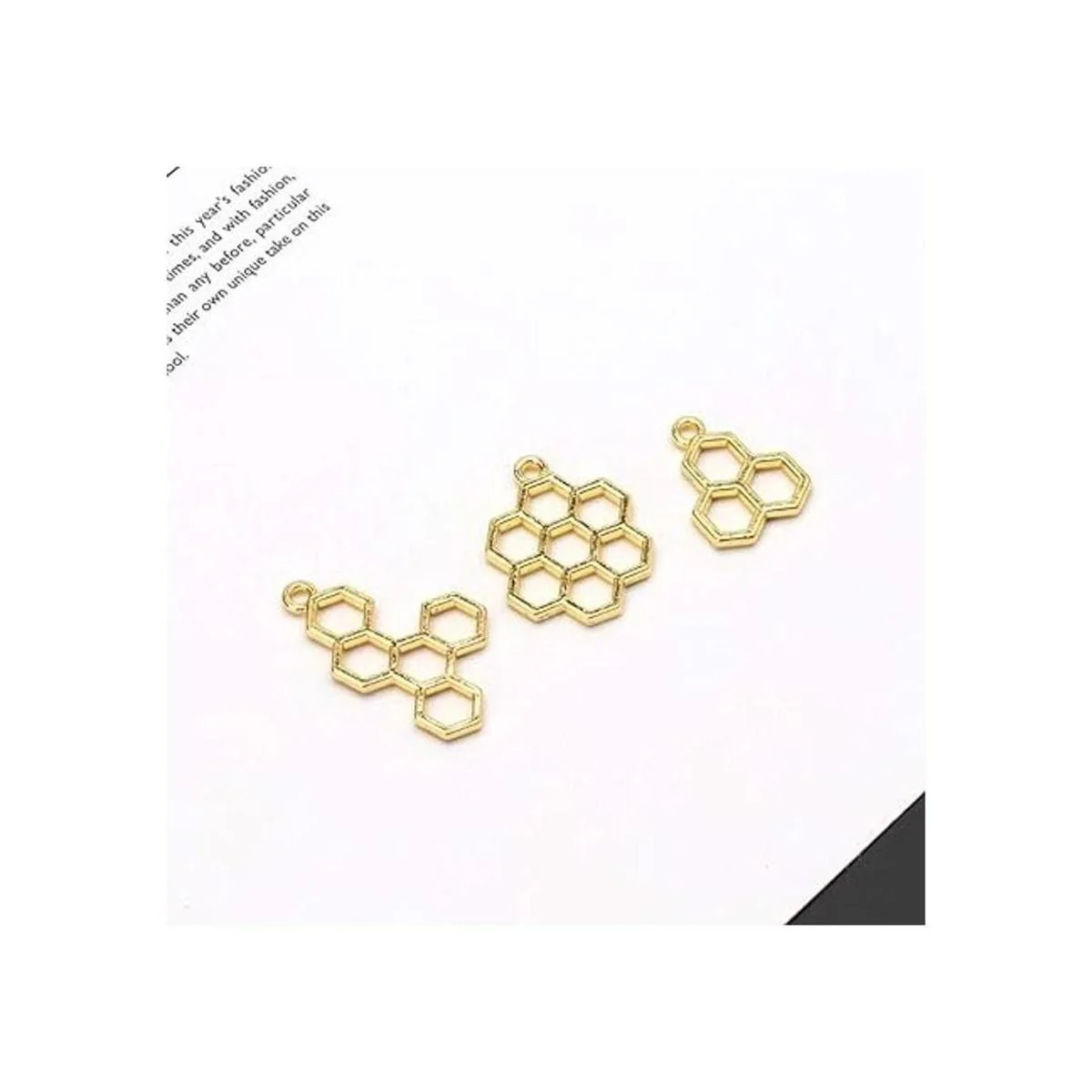 Luckycivia 15 colgantes de abejas con bisel de espalda