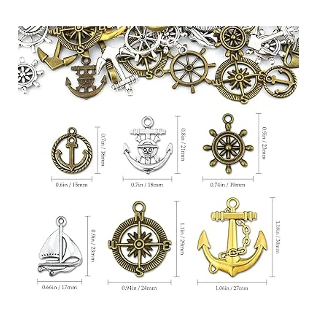 JIALEEY Dijes de ancla náutica para timón brújula de