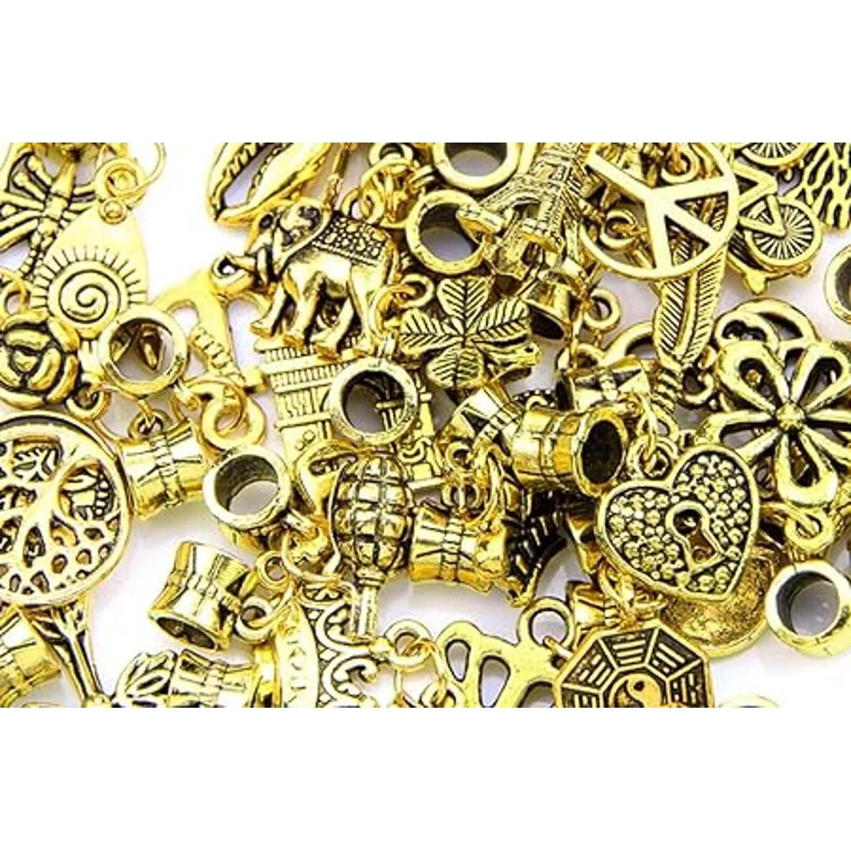 Kinteshun Aleación colgantes espaciador cuentas Bails