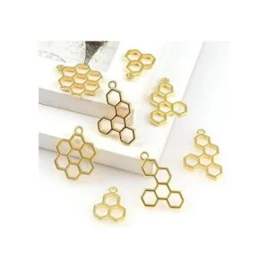 Luckycivia 15 colgantes de abejas con bisel de espalda