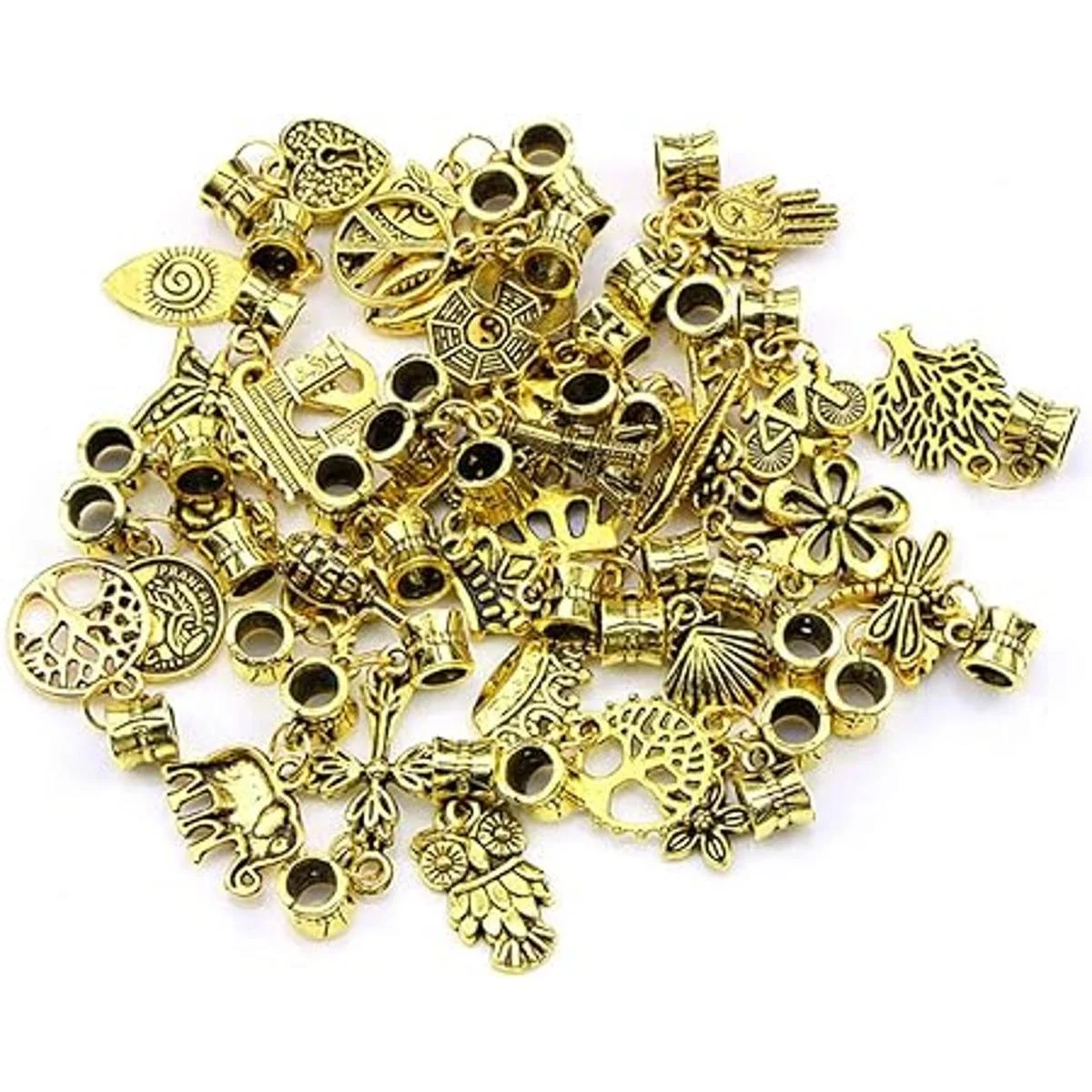 Kinteshun Aleación colgantes espaciador cuentas Bails