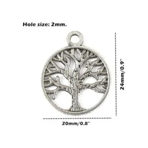 alimitopia 50pcs aleación árbol de vida de amuletos de la