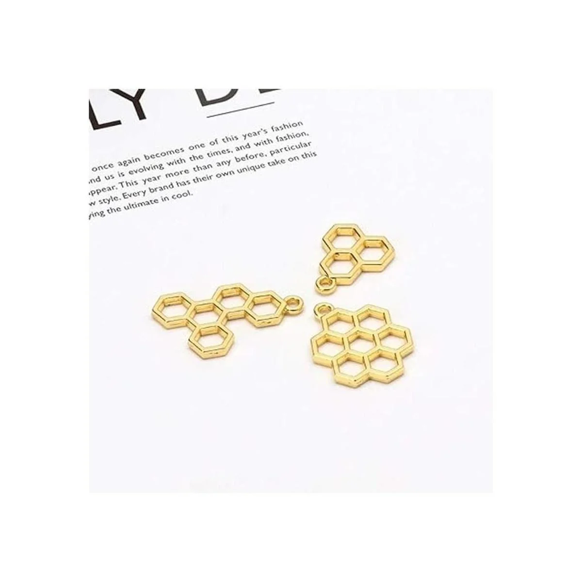 Luckycivia 15 colgantes de abejas con bisel de espalda