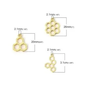 Luckycivia 15 colgantes de abejas con bisel de espalda
