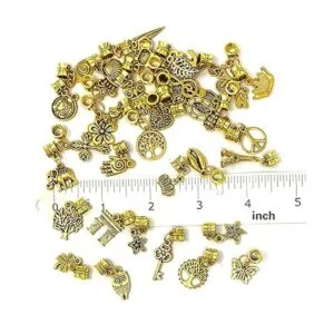 JIALEEY 40 cuentas colgantes de oro envejecido colgantes_5