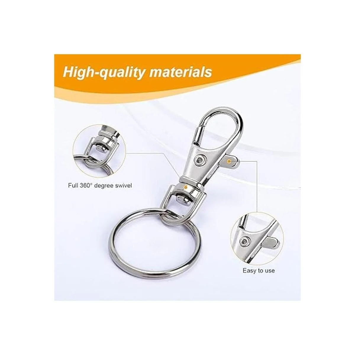100 ganchos giratorios con llaveros cierres de mosquetón_4