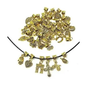 JIALEEY 40 cuentas colgantes de oro envejecido colgantes_2