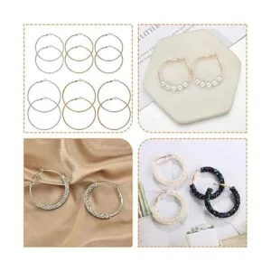 60 aretes de aro de cuentas redondas para encontrar aro de