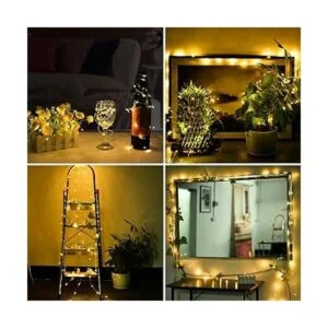 Anjaylia Guirnalda de luces LED funciona con pilas_4