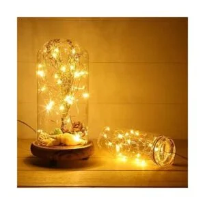 Anjaylia Guirnalda de luces LED funciona con pilas_3