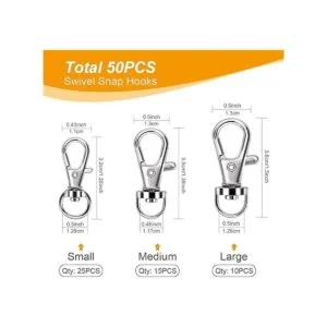 100 ganchos giratorios con llaveros cierres de mosquetón_2