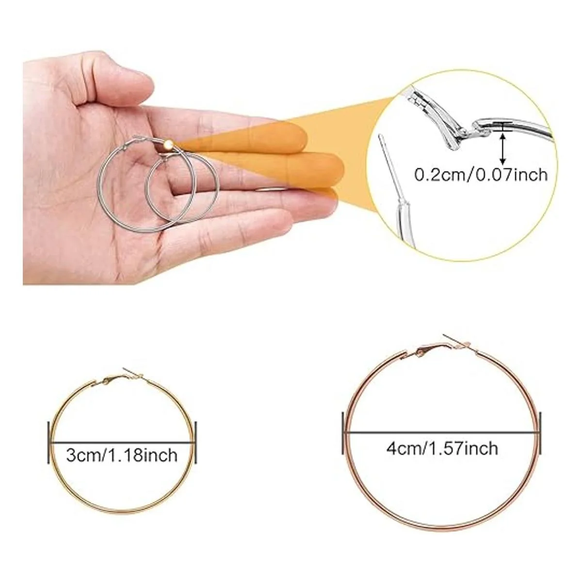 60 aretes de aro de cuentas redondas para encontrar aro de