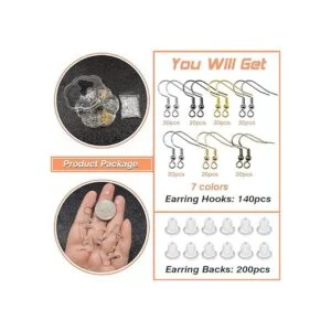 TOAOB 140 ganchos para aretes hipoalergénicos de plata de_3