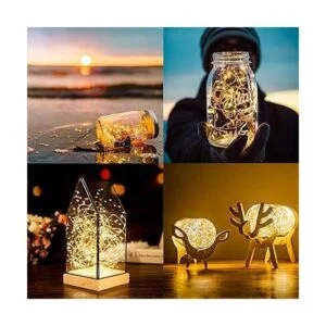 Anjaylia Guirnalda de luces LED funciona con pilas_5