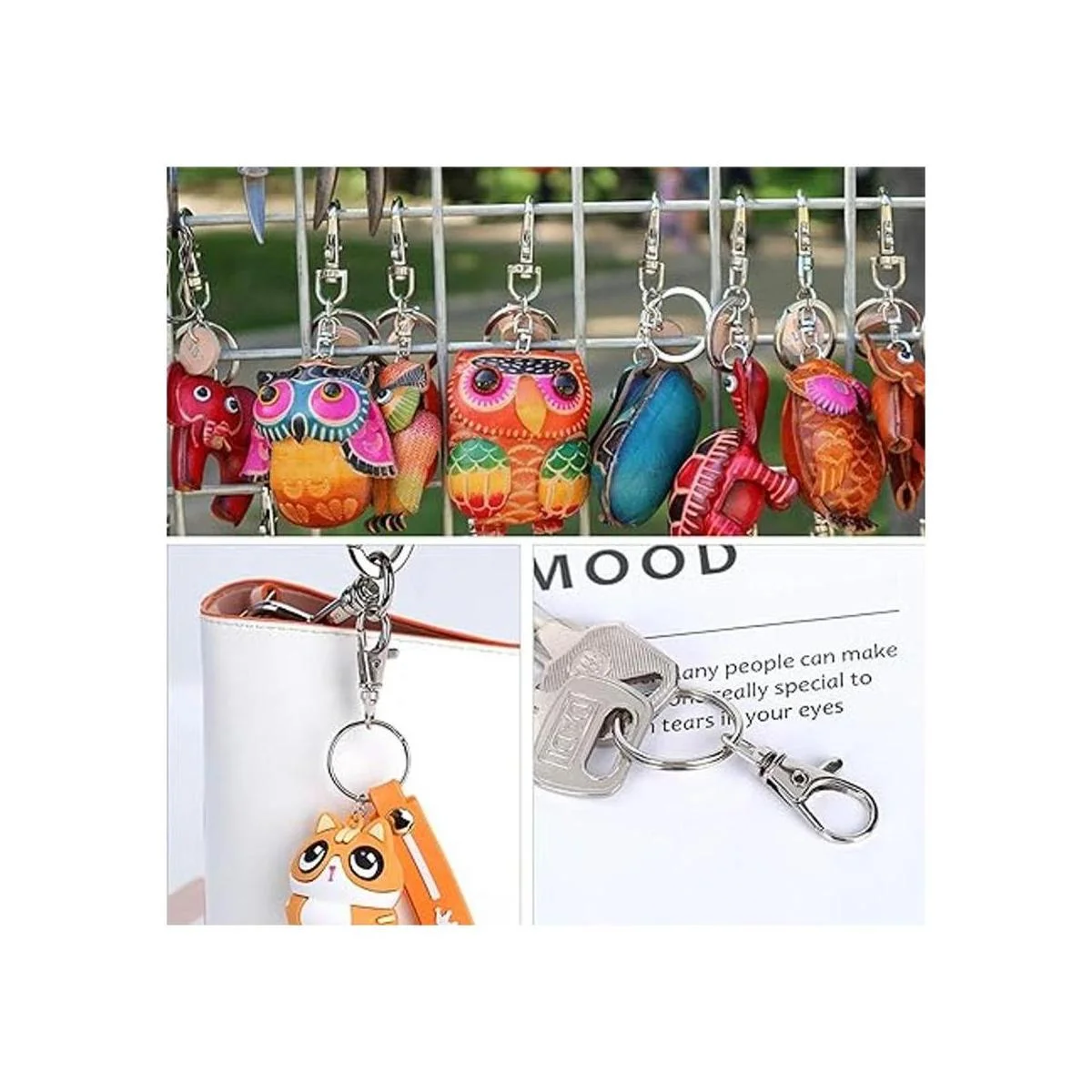 100 ganchos giratorios con llaveros cierres de mosquetón_6