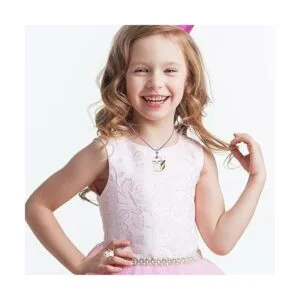 Todder Juego de joyas para niñas collar de unicornio_4