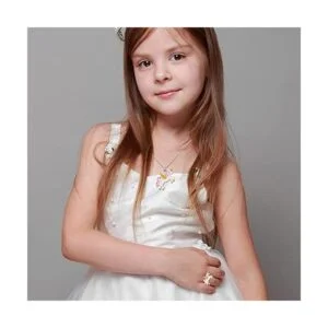 Todder Juego de joyas para niñas collar de unicornio_5